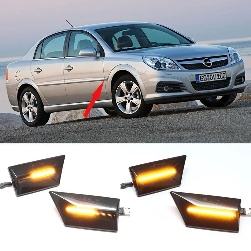 

2 шт. для Opel Vectra C 2002-2008 для Opel Signum 2003-2008 2 шт. светодиодный динамический боковой габаритный указатель поворота последовательный поворотник