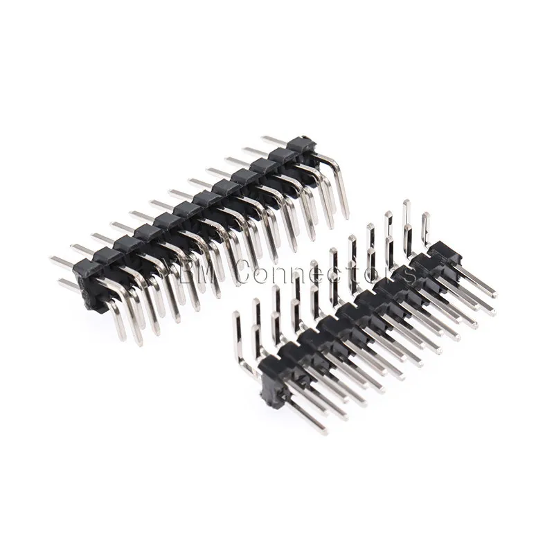 20PCS 2x2p/3/4/5/6/10/20/40p Bent pin spacing 2.54mm double-row bent pins 90 degree bent pin connector