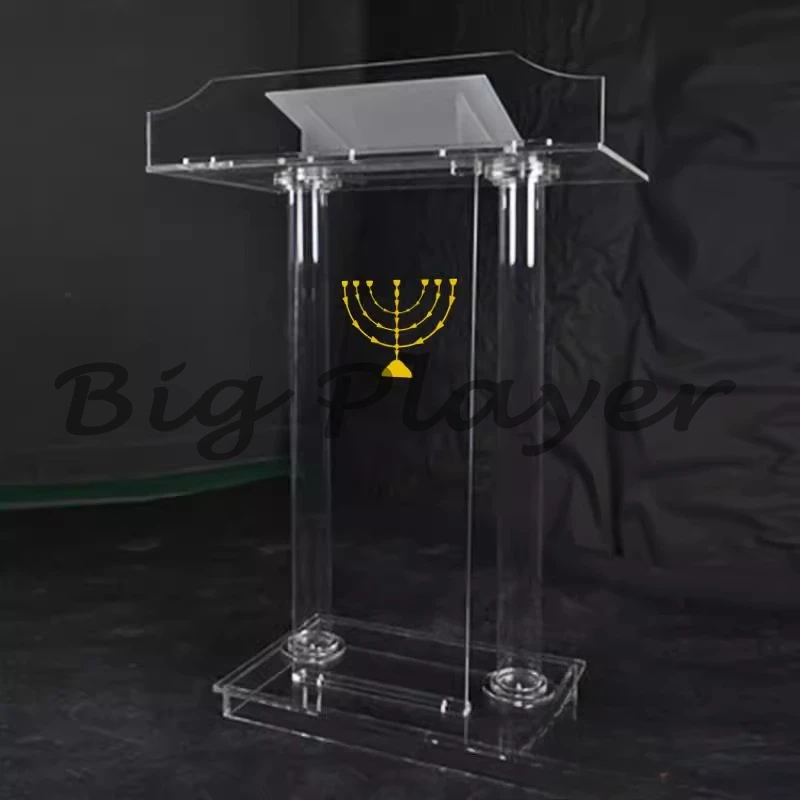 Customized Transparent Podium Acrylic Chanting Table Lecture Table Crystal Speak Reception Speech Table Conference