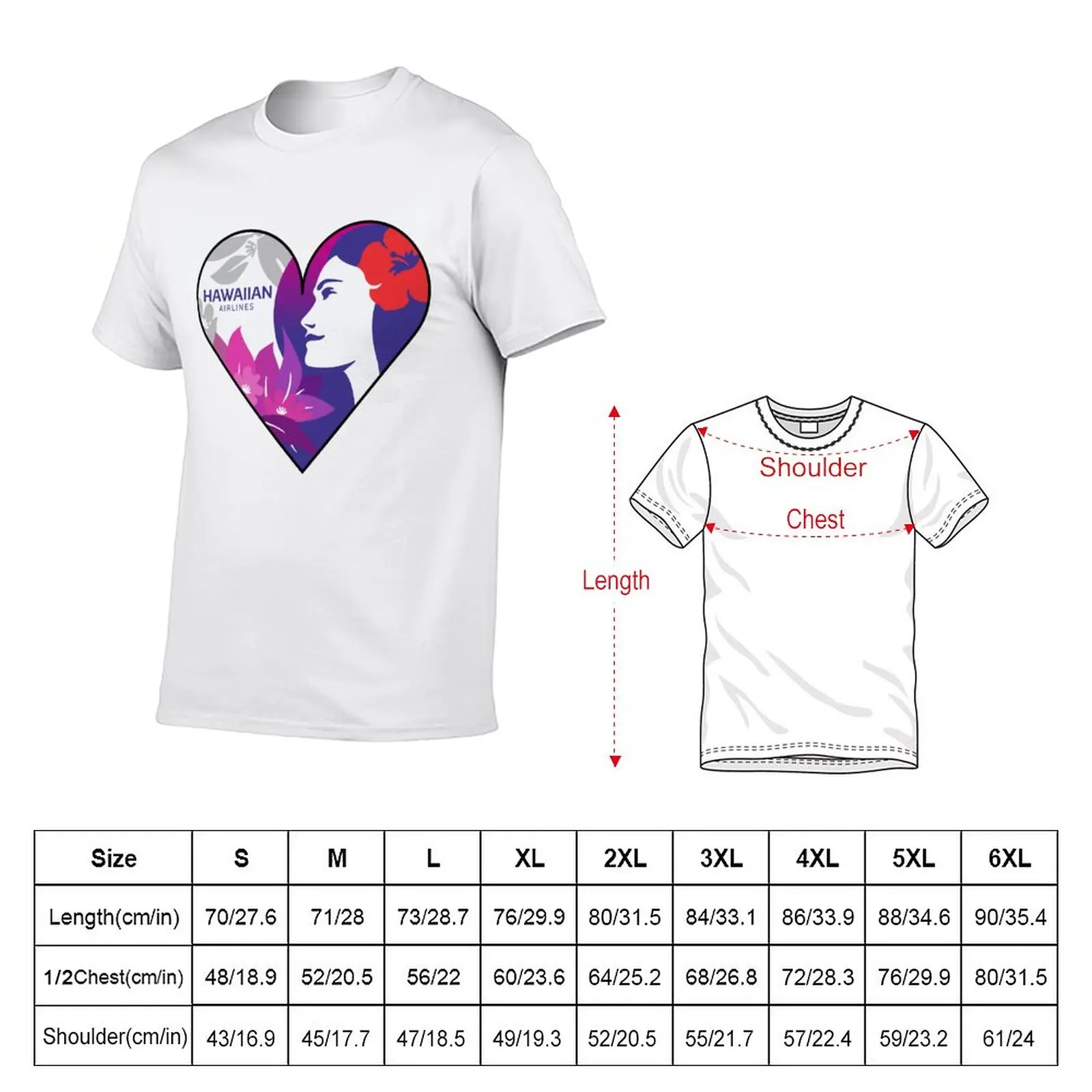 New Hawaiian Airlines Heart T-Shirt plus size t shirts shirts graphic tees T-shirt for a boy T-shirts for men cotton