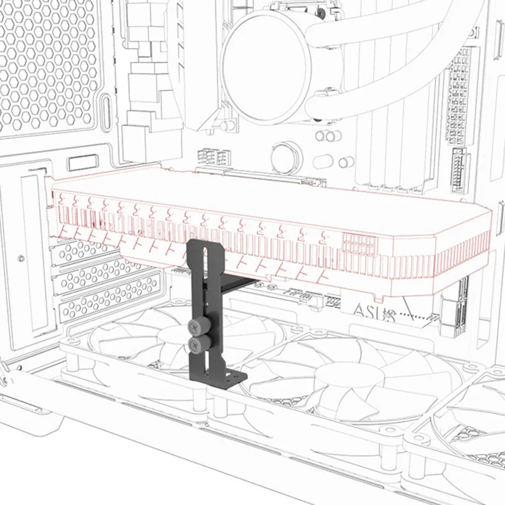Chassis 12cm Fan Position GPU Brace 6-96mm Sliding Adjustable Video Card Support Bracket Prevent Sagging for RTX 4090 4080 4070