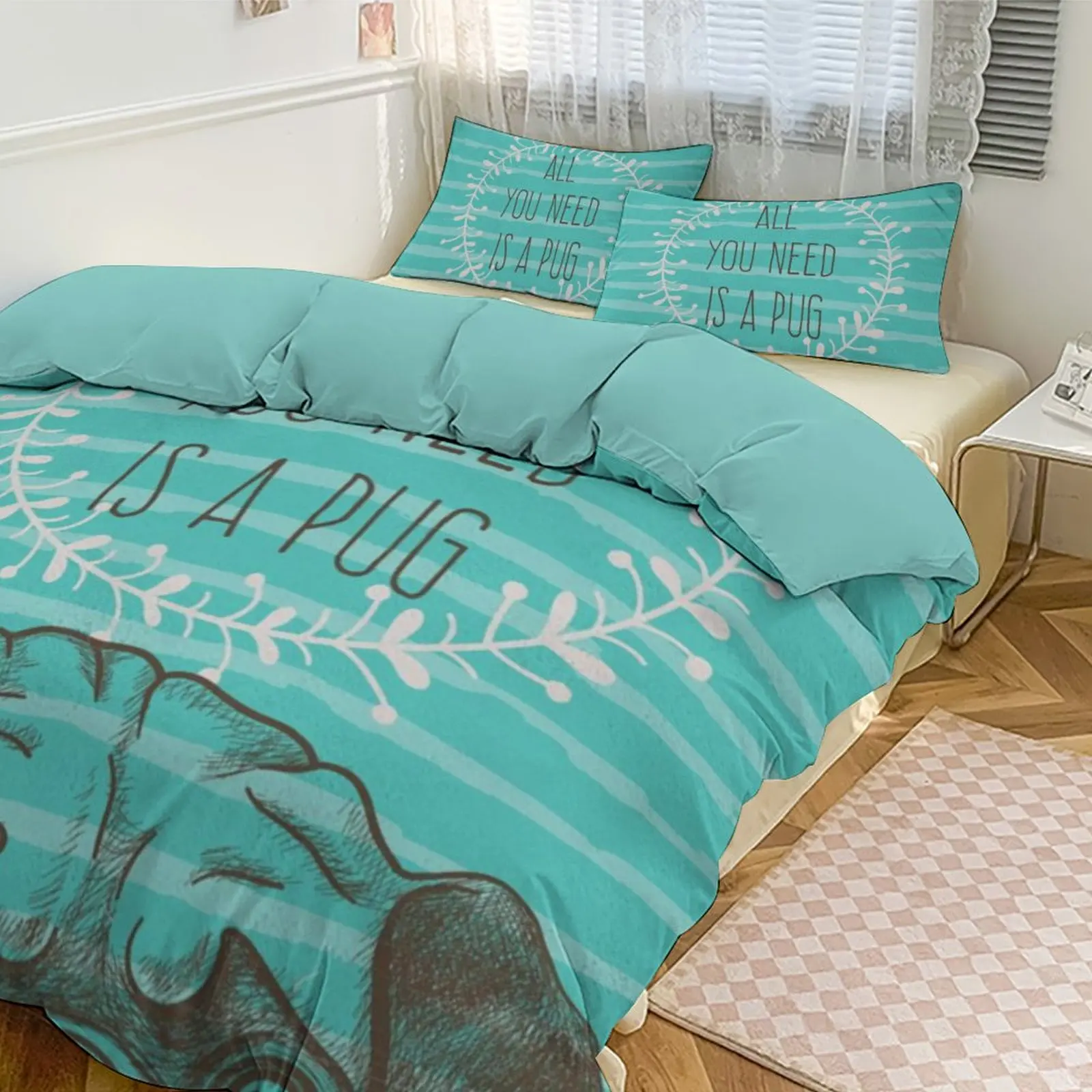

Dog - Themed Thickened Bedding Set, 3 - Piece with Duvet Cover & 2 Pillowcases, Soft Skin - Friendly Fabric