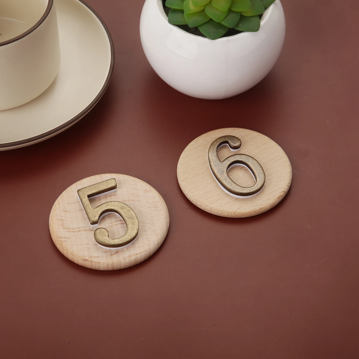 Magnetic Wooden Table Number Plate Metal Numbers Signs for Restaurants Bar Cafe Wedding Number Table Plate Event Party Supplies