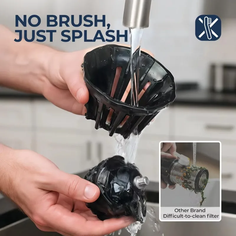 عصارة بطيئة واسعة 680 وات، آلة عصارة مضغ الفاكهة بالكامل، مستخرج قوي بالضغط البارد للاستخدام المنزلي والتجاري