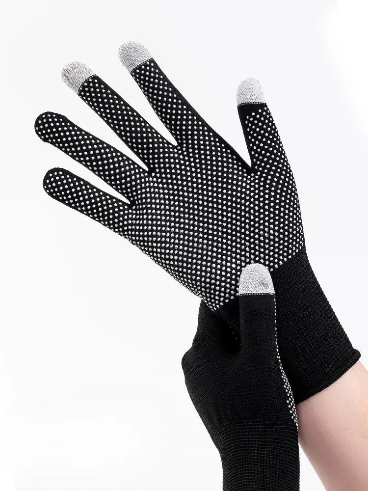 Ice silk gloves summer thin breathable touch screen anti slip