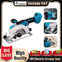 Podofo 125mm Cordless Circular Saw 6500rpm Brushless Woodworking Saw Multi-angle Cutting Suitable For Makita 18V battery Pin