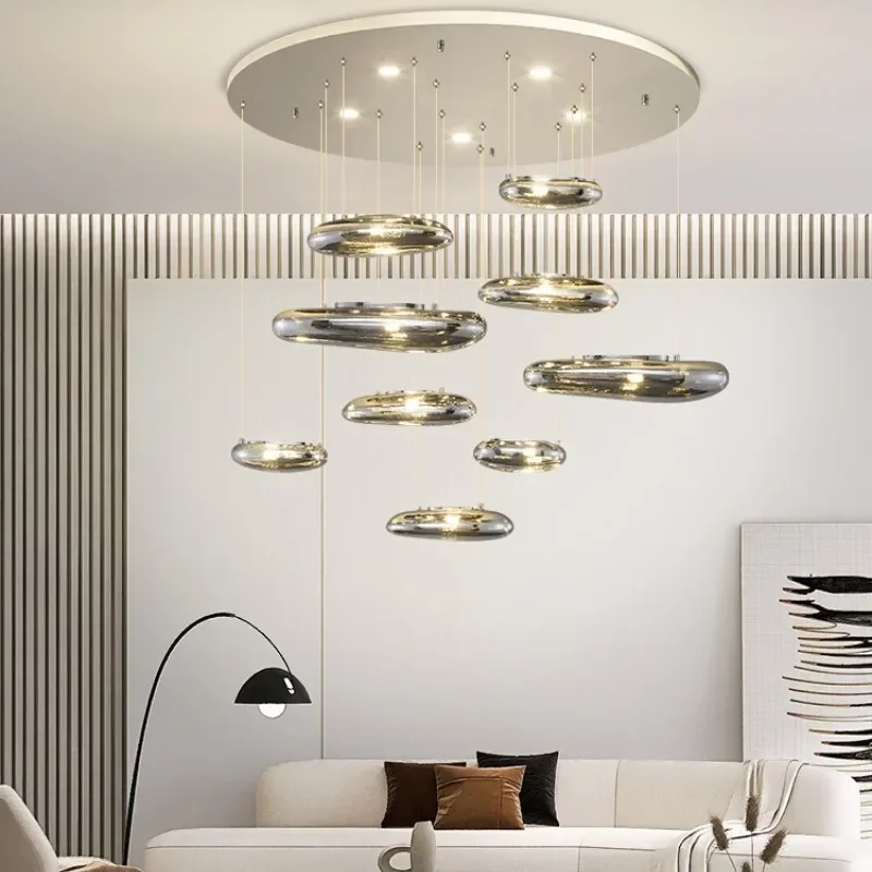 Modern LED Pendant Light Living Room Bright Color Personalized Water Droplet Pebble Indoor Decoration Lighting