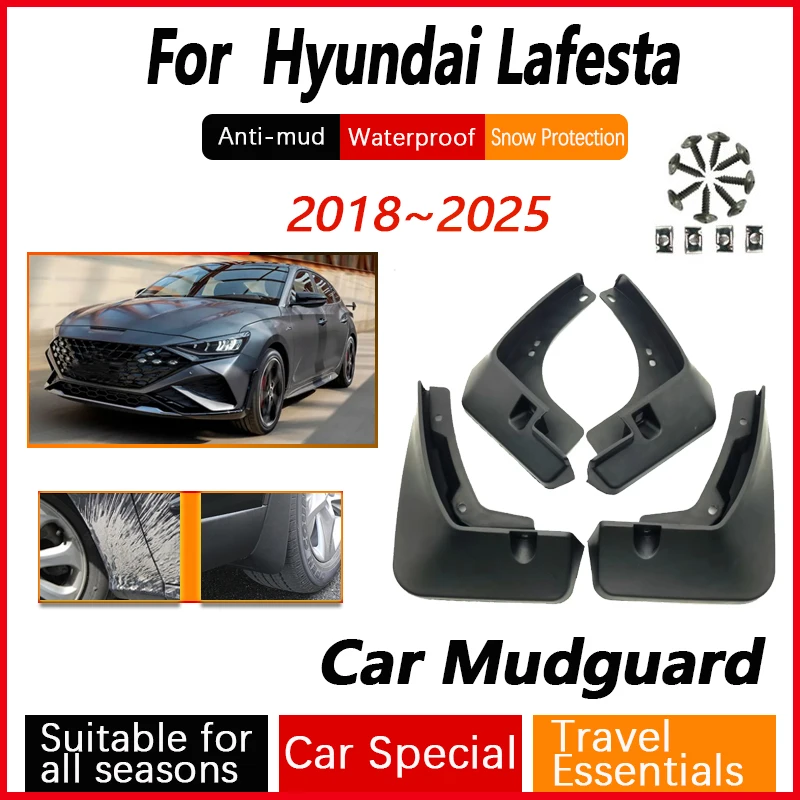 Car Mudguards For Hyundai Lafesta Car Accessories 2018-2025 Anti-splash Flares Splash Guards Mud Flaps Mudflaps Auto Accessorios