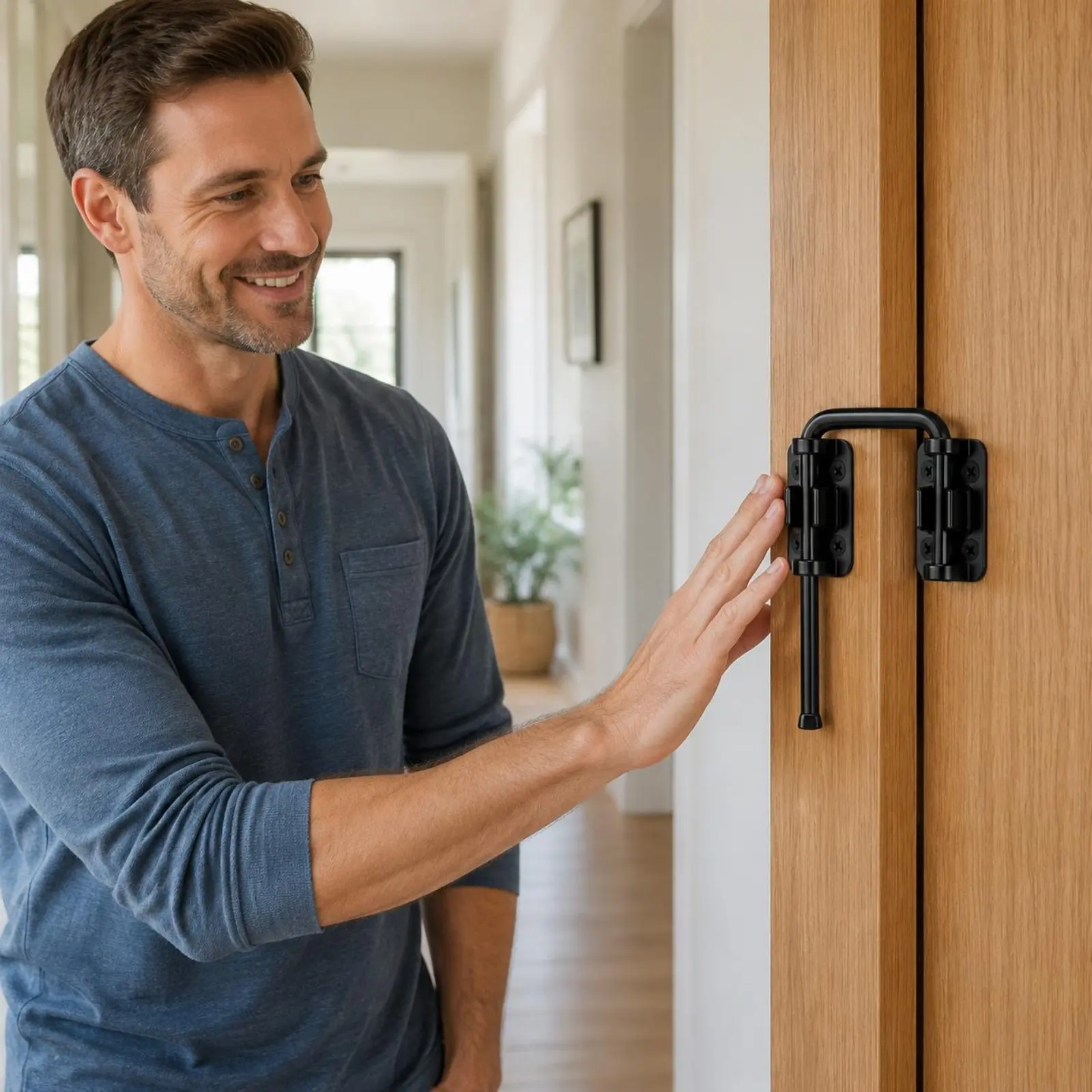 

Black Sliding Door Latch Two Way Design Sliding Bolt Gate Latch Slide Bolt Lock for Cabinet