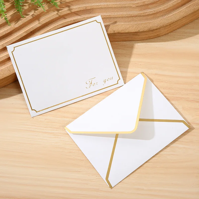 50pcs Gilding Envelopes Bag Wedding Small Business Supplies DIY Postcard 150g Paper Invitations Storage Packaging Stationery