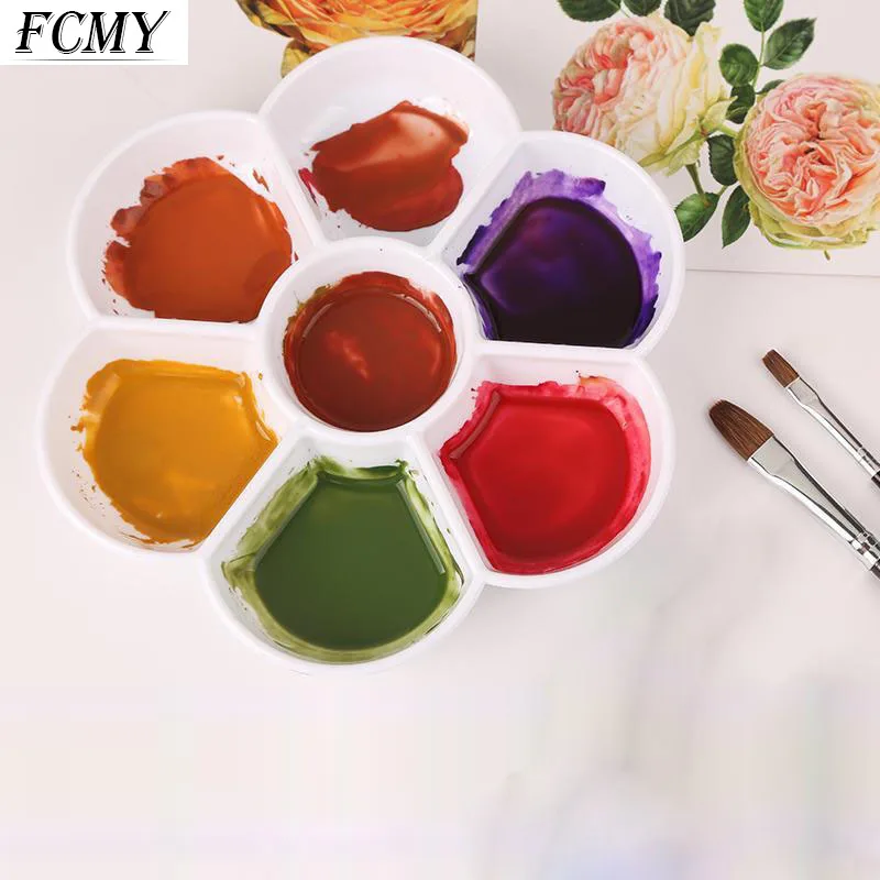 Nova imitação de porcelana onda paleta para aquarela gouache pintura ameixa flor paleta arte suprimentos