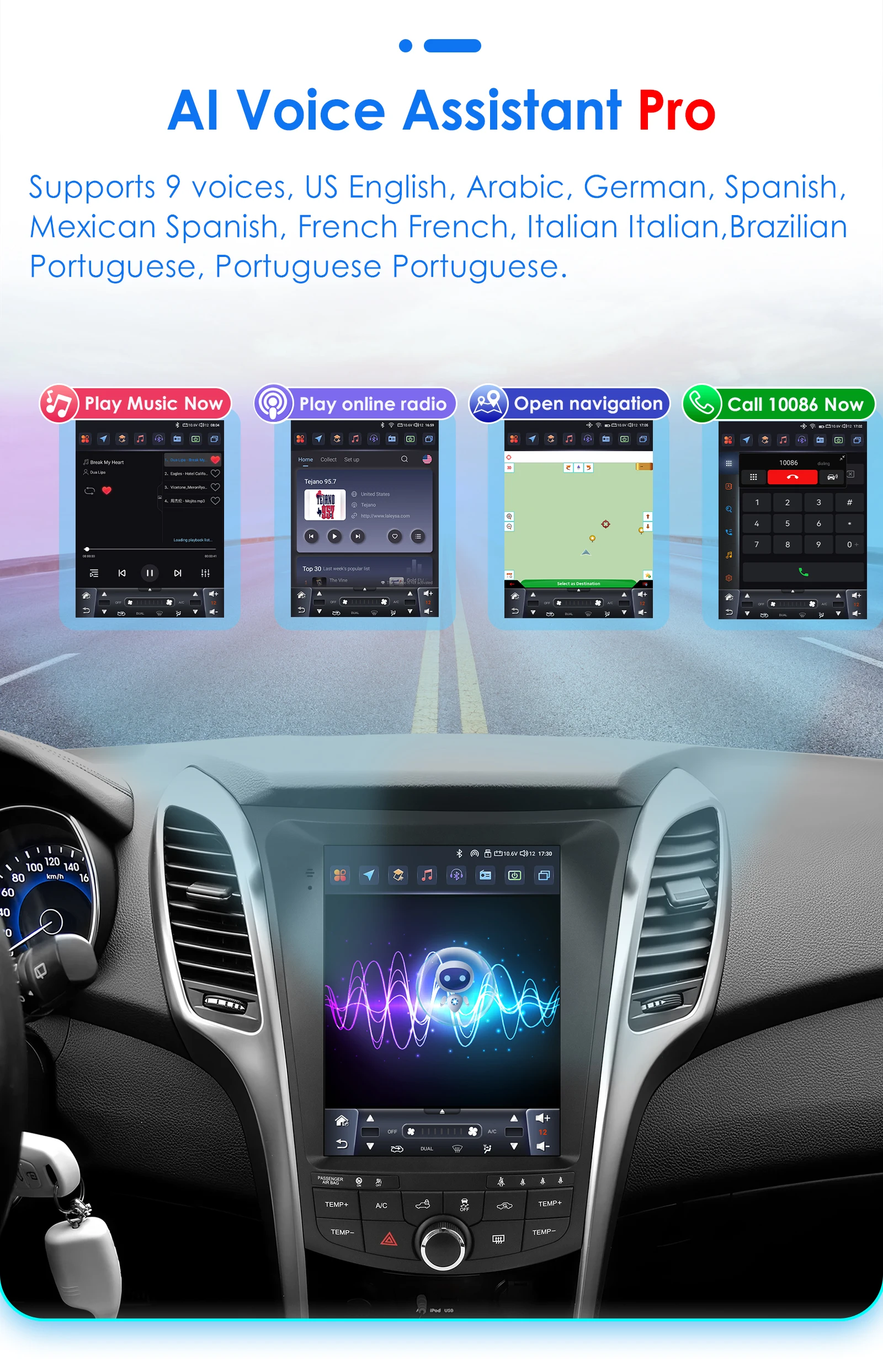 Hizpo 8Core WIFI Android14 Autoradio für Hyundai I30 Elantra GT 2011–2017 9,7 Zoll Multimedia Video Player Autoradio Carplay GPS – Detail 20