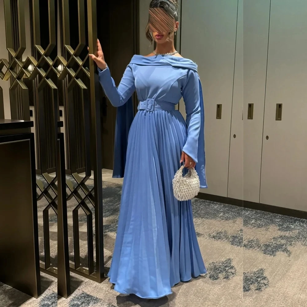 

Синее шифоновое платье с длинными рукавами на заказ Вечерние платья Pastrol Унисекс Джерси Ретро Дубай Саудовская Аравия Пром по индивидуальному заказу