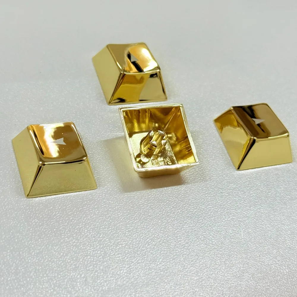 Keycap Logam Aluminium Spacebar 6.25U ESC 1U Keycap Emas Perak WASD Tombol Arah Keycap Keyboard Mekanik Aksesori Game Hadiah