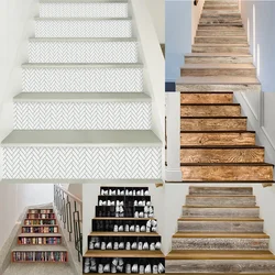 Retro Wood Grain Stair Sticker Vinyl PVC Waterproof Self-Adhesive Personalized DIY Floor Creative Decorative Stair Sticker