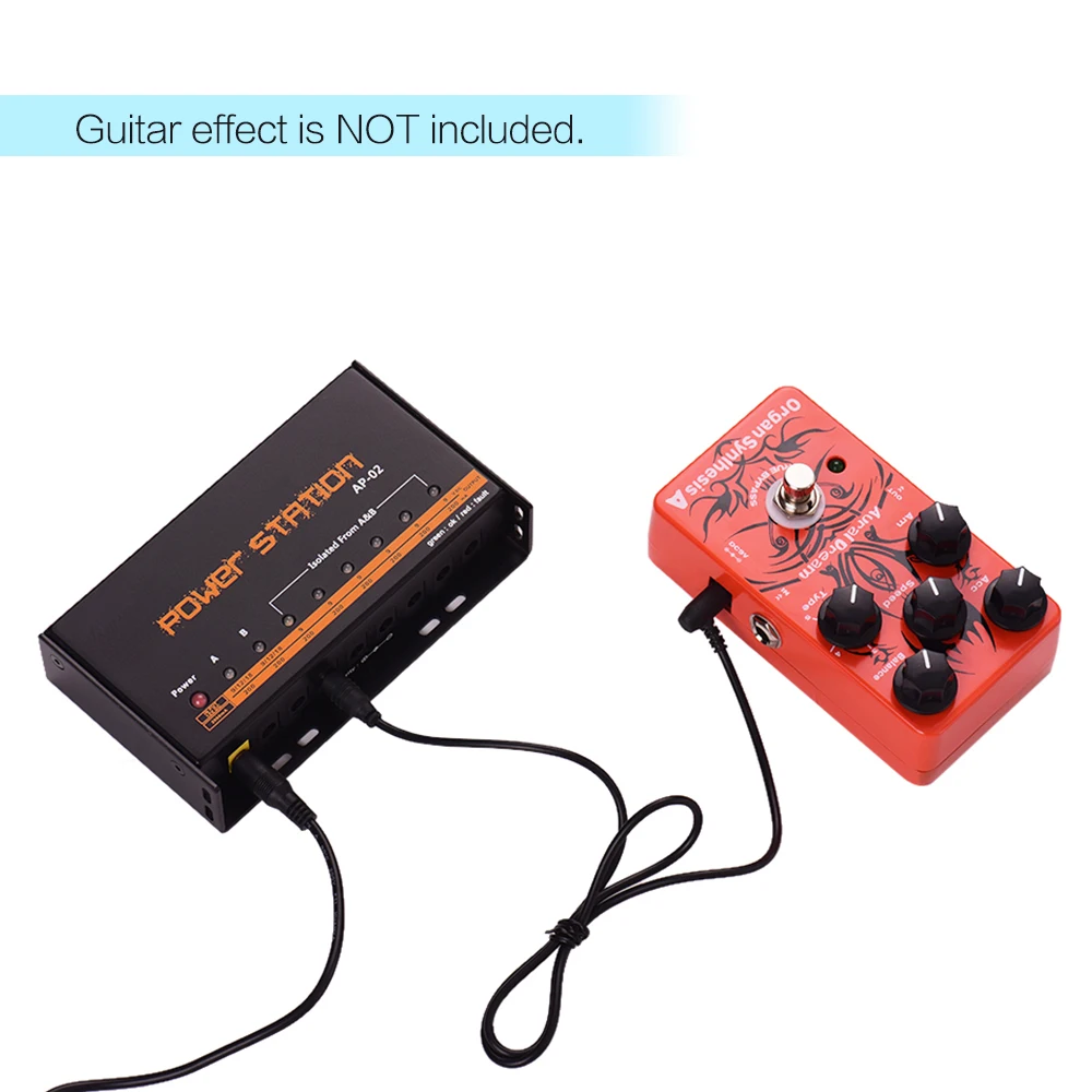 Guitar Pedal Power Supply 8 DC Outputs for 9V / 12V / 18V Effect Pedal Boards Power Station Box EU Plug