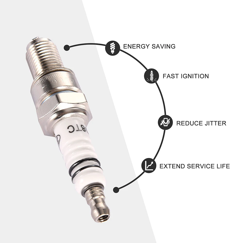 Universal D8TC Spark Plug for ATV, Dirt Bike, Go Kart, Moped Scooter, 125cc, 150cc, 200cc, 250cc, 1Pc