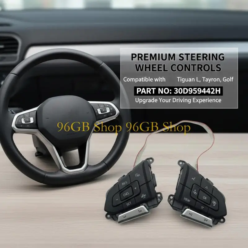 96GB Original Steering Wheel Control Switches Easy Install Direct Replacement Steering Wheel Control Panel for Vehicle