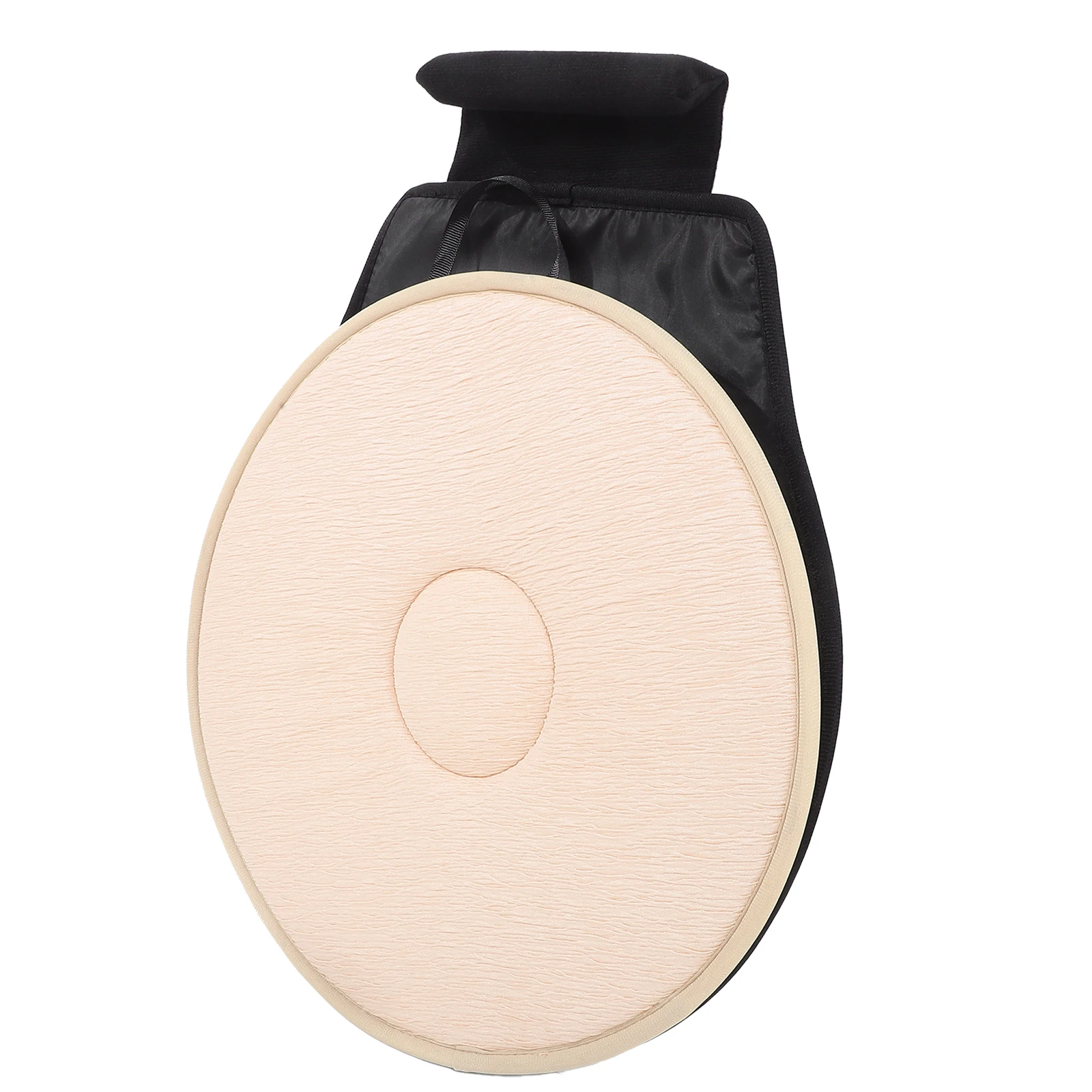 

360 Degree Rotating Car Seat Cushion Single Ring Beige Memory Foam Portable Swivel Elderly Home Office Anti Slip Base Breathing