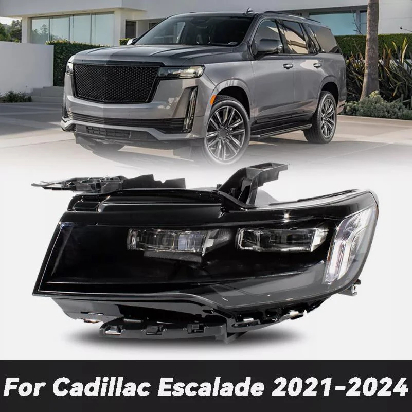 Full LED Headlight Assembly For Cadillac Escalade 2021 2022 2023 Hi/Lo Beam Car Driving Head Lamp