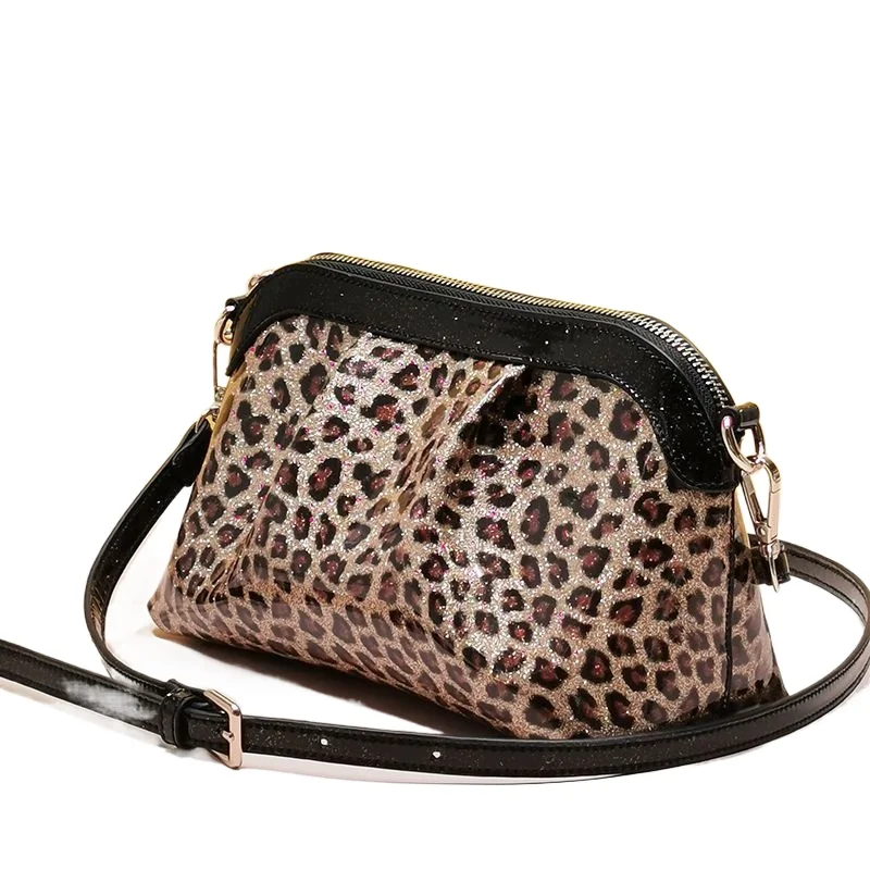 

Новые модные леопардовые женские сумки, европейский дизайн, сумки на плечо из лакированной кожи, женская брендовая роскошная сумка через плечо для девочек