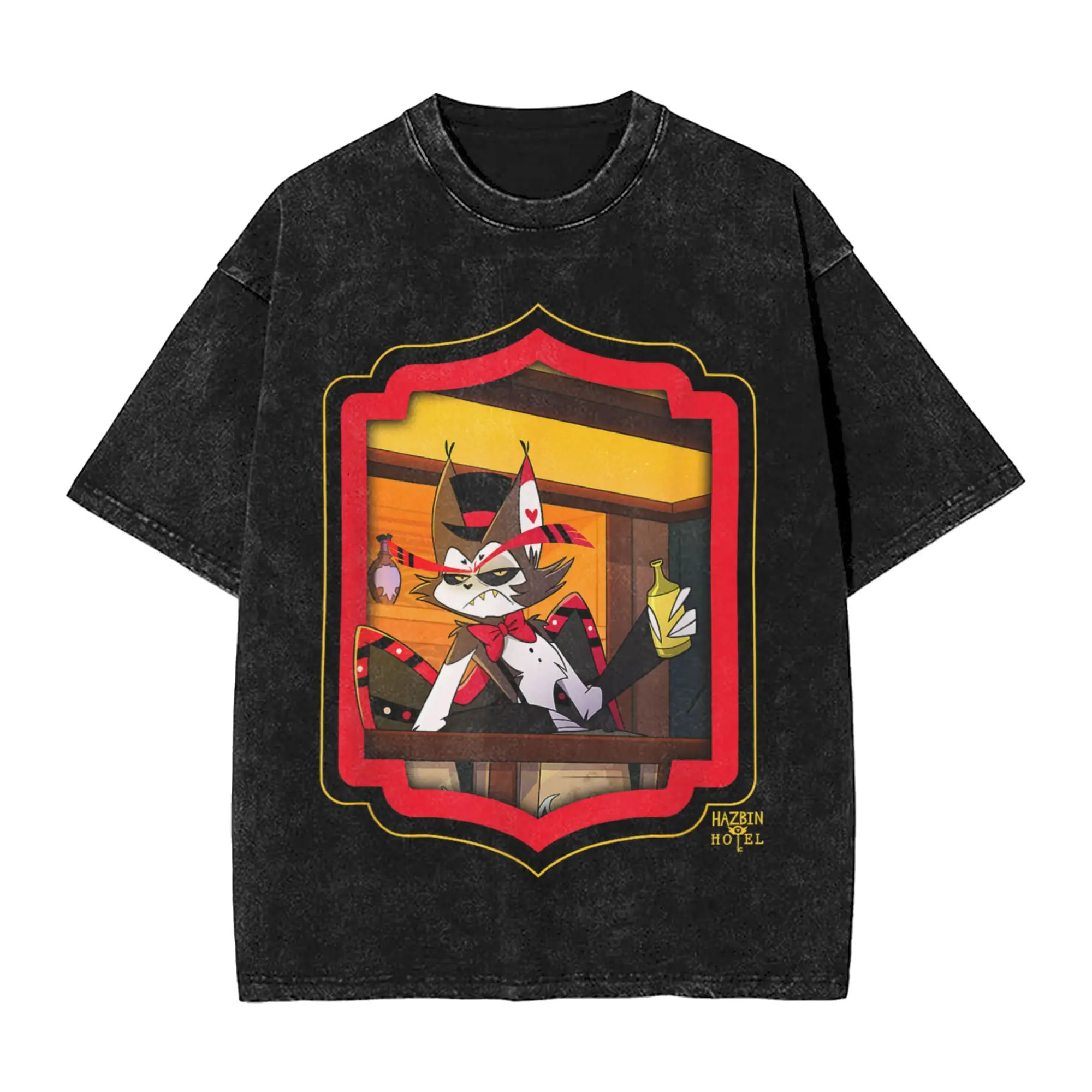 

Винтажные футболки Hazbins Hotels Husk для мужчин, футболка с круглым воротником, 100% хлопок, футболка с короткими рукавами, летняя одежда