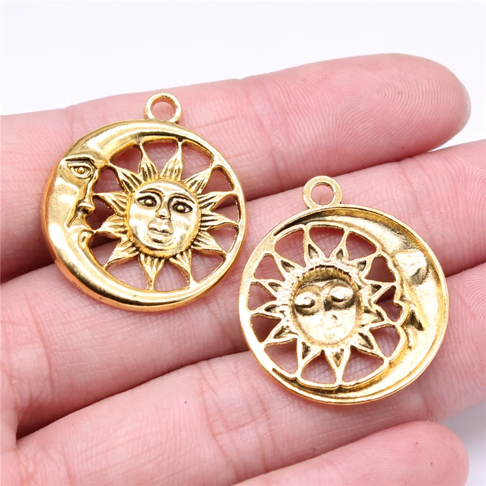 20pcs Charms Zodiac Sun Moon Tibetan Bronze Silver Color Pendants Antique Jewelry Making DIY Handmade Craft view 3