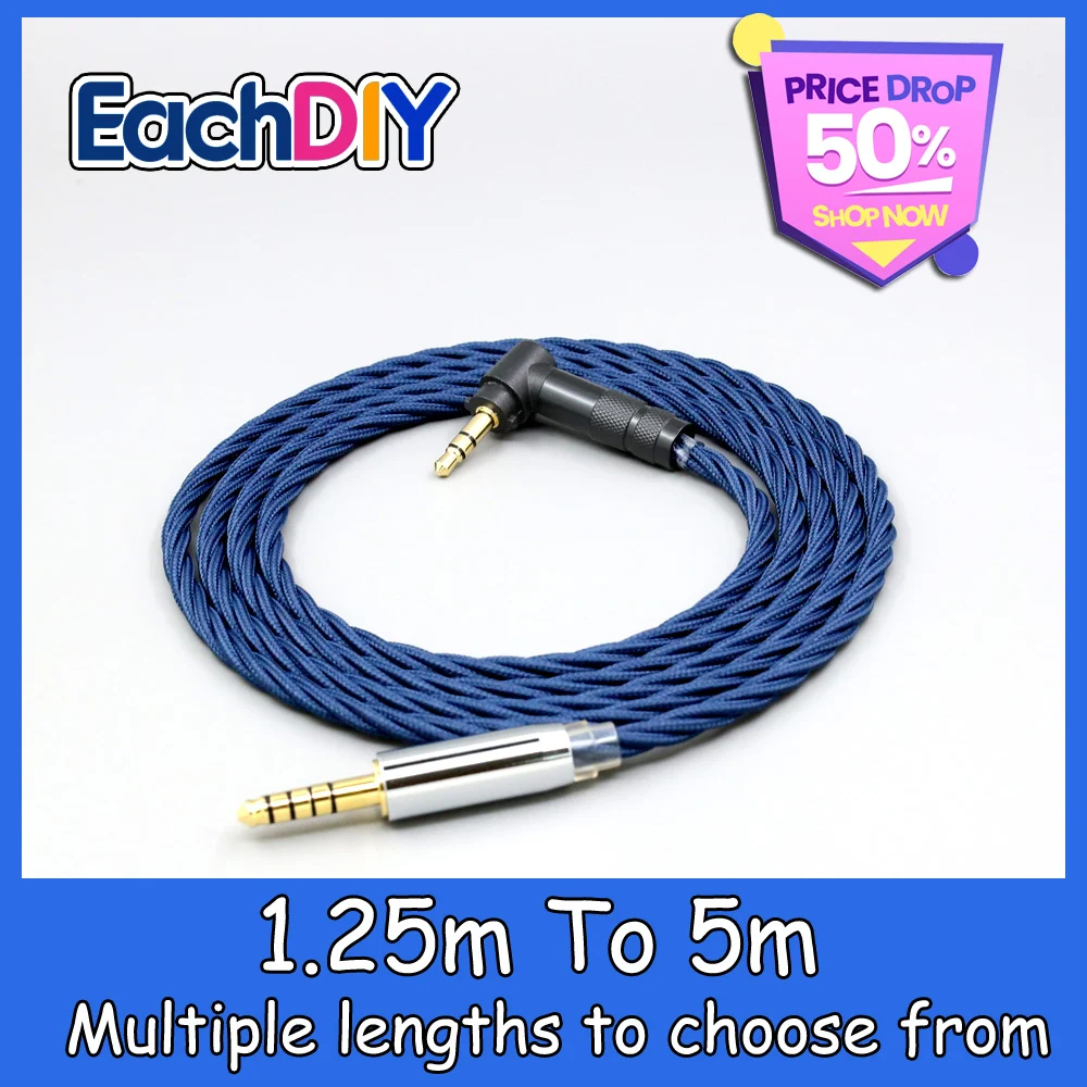 

99% Pure Silver OCC Graphene Alloy Full Sleeved Earphone Cable For Fostex T50RP Mk3 T40RP Mk2 T20RP Mk2 Dekoni LN008575