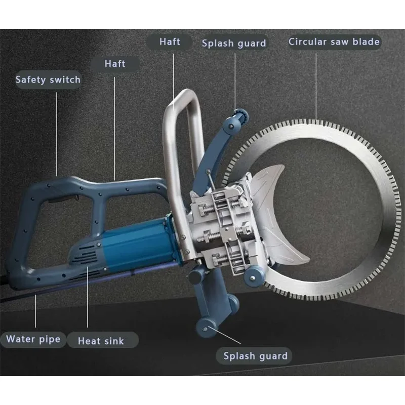 قاطع خرسانة 8800 وات بعمق 50 سم منشار كهربائي لآلة قطع المياه الخالية من الغبار للبناء