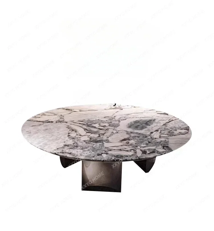 

Y16 Light luxury natural luxury stone marble elephant white living room round coffee table small apartment high sense