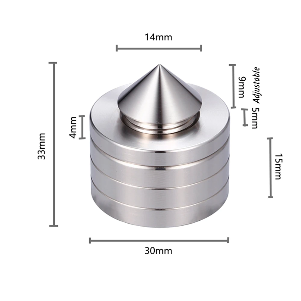 4Set HiFi Equipment Speaker CD Isolation Spike Stand Feet Base Speaker Feet  Solid Steel amplifter Nail