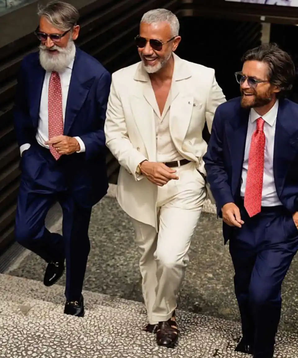 Classic Fit Wedding Tuxedos 2 Piece Set Jacket Pants Double Breasted Men Suit Party Show Prom Male Wear Suits Customized