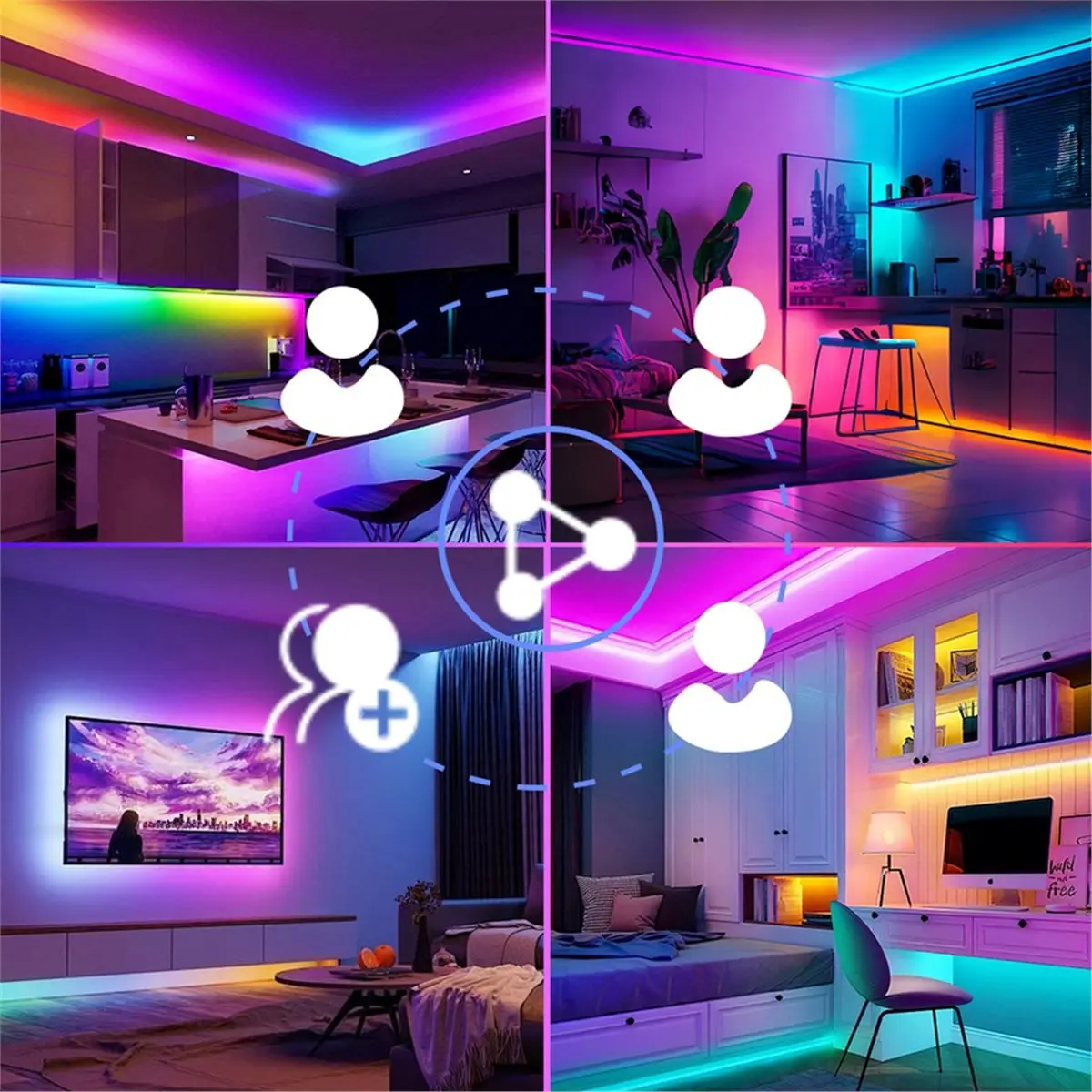 PHONE&GEAR 2.4Ghz LED Strip Controller with Touch Remote for Multi-Color Lighting Control