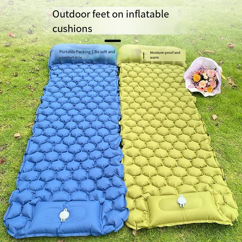 Outdoor Products Camping Inflatable Cushion TPU Air Cushion Outdoor Moisture-proof Air Cushion Inflatable Mattress Camping Mat