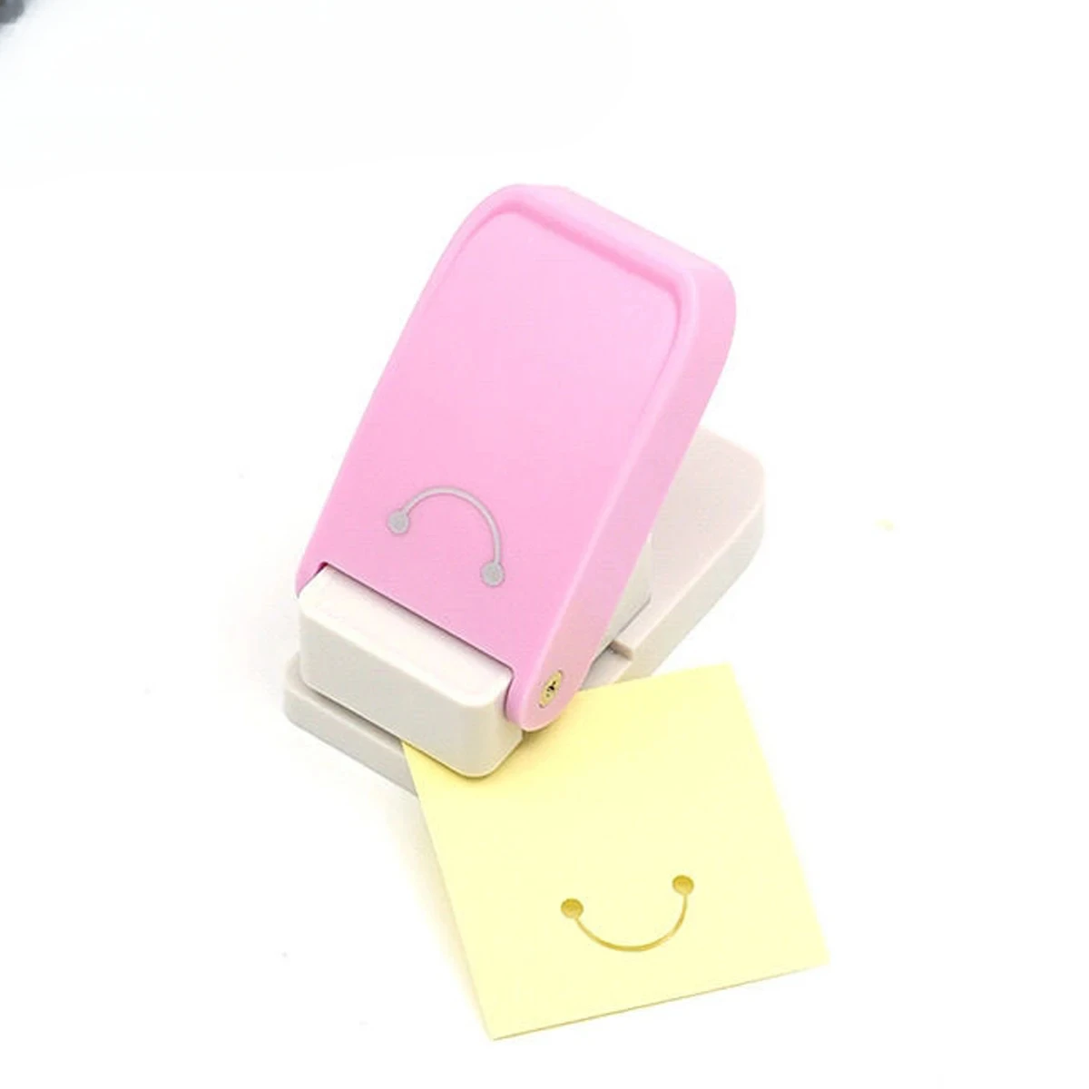 1pc keychain embossing machine, keychain hole puncher, handmade, smiley face pattern hole puncher (Color random)