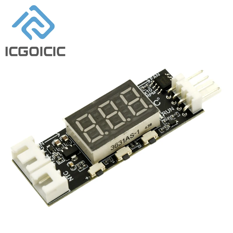 12V 4-Wire PWM Fan Controller – Temperature-Controlled Speed Regulator with Digital Display & 3A On/Off Switch