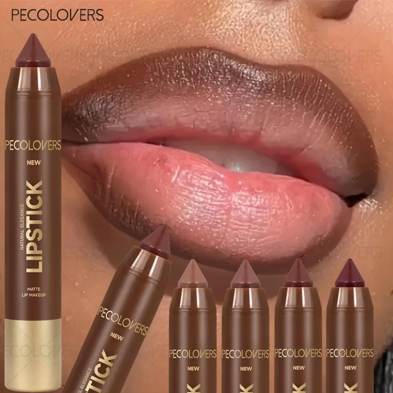 1 ชิ้น ดินสอเขียนขอบปากแบบแท่งสีน้ำตาล, มีหลายสีให้เลือก, ลิปสติกเนื้อแมท, วาดเส้นขอบปากให้คมชัด, ริมฝีปากอวบอิ่มและดูดึงดูดใจ, เครื่องสำอางสำหรับริมฝีปาก