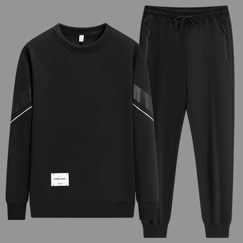 

Mens Hoodie Set Spring Autumn Casual Sports Pullover with Pants 2 Piece Set Loose Fit Round Neck Youth Streetwear Outfit