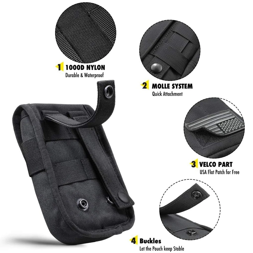 Tactical Phone Pouch Molle,Smartphone Holster Bag EDC Utility Cellphone Lock Card Holder Organizer Fit for Waist Belt Case view 4