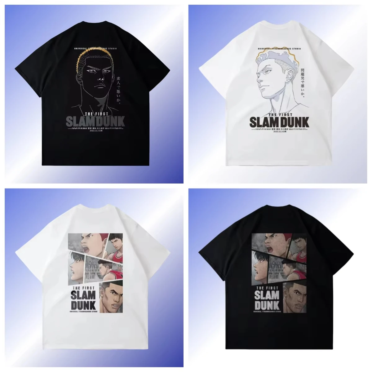 

Large Cotton Men's T-shirt Japanese S L A M D U N K Printed Short-sleeved T-shirt Summer Casual Loose T-shirt Top Clothing
