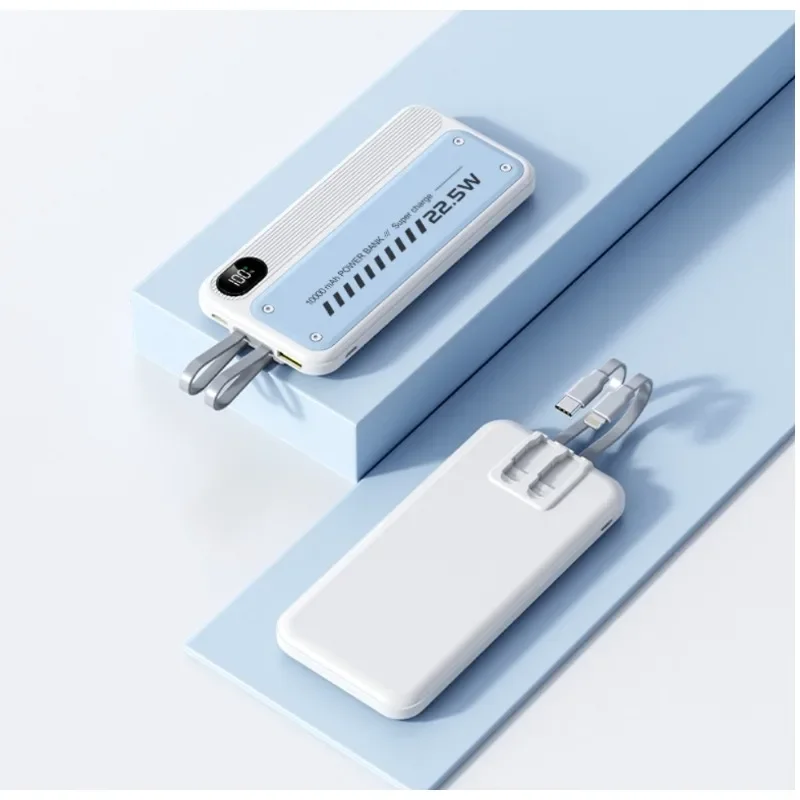 10000/20000mAh New Built-in Line Fast Charging Power Bank with Large Capacity