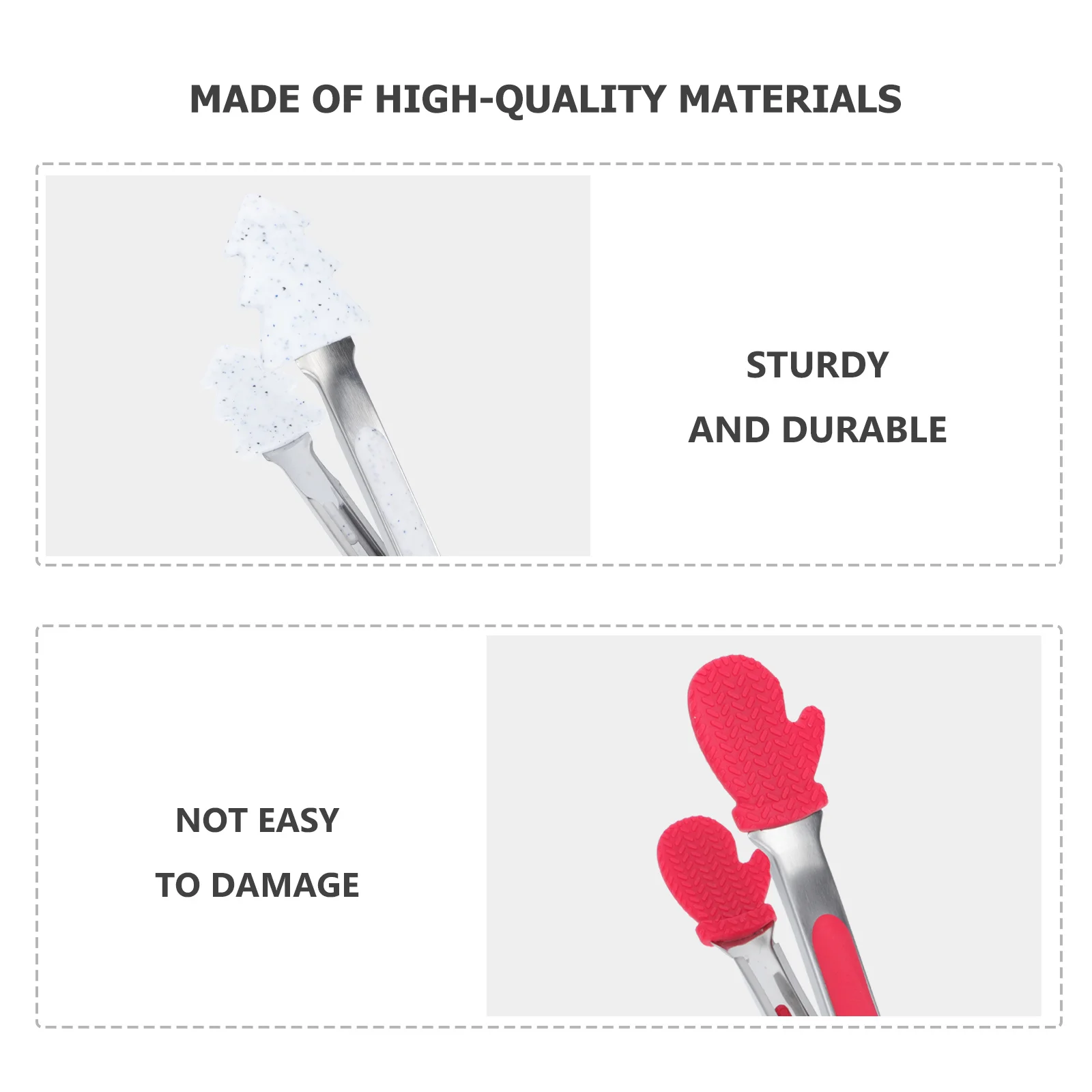 

4Pcs Christmas Themed Bbq Tongs Non-Slip Design Fine Workmanship Practical Grilling Accessories Practical Food Tongs