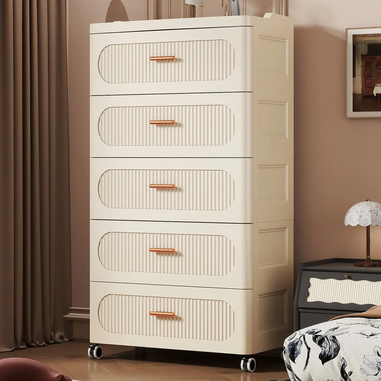 Multi-Layer Bedroom Organizer Cabinet - Home Use Toy & Snack Storage Drawer Dresser Bed Head Storage Unit for Bedroom Organizati