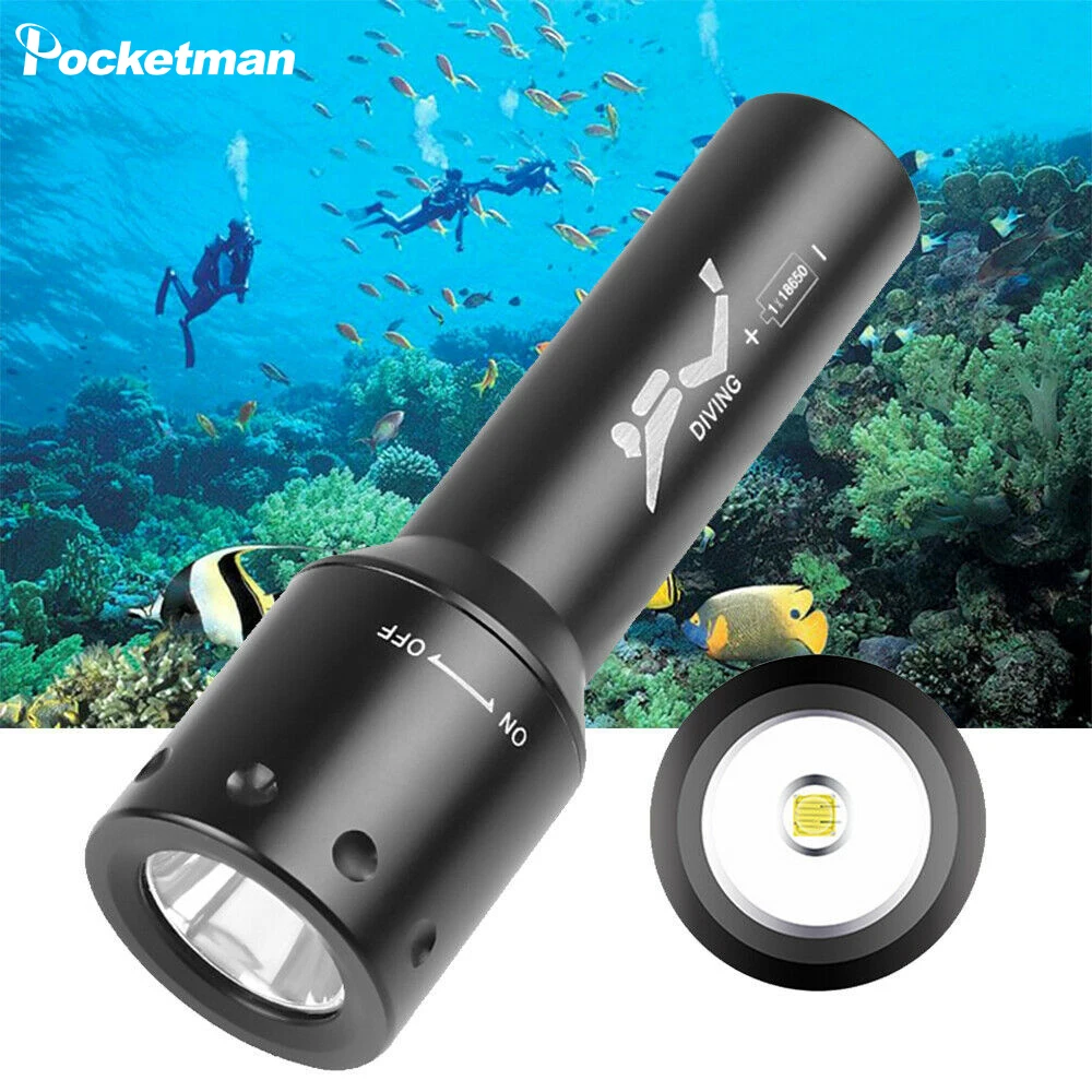 

Dive Light Scuba Diving Flashlight Super Bright High Lumen Underwater Torch Waterproof Submersible Light