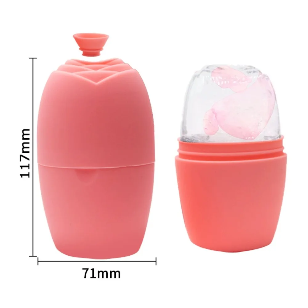 Rolo facial de gelo rosa, molde de gelo de silicone para lifting facial, inchaço dos olhos, massageador facial, rolo, encolher poros, beleza, ferramentas de cuidados com a pele