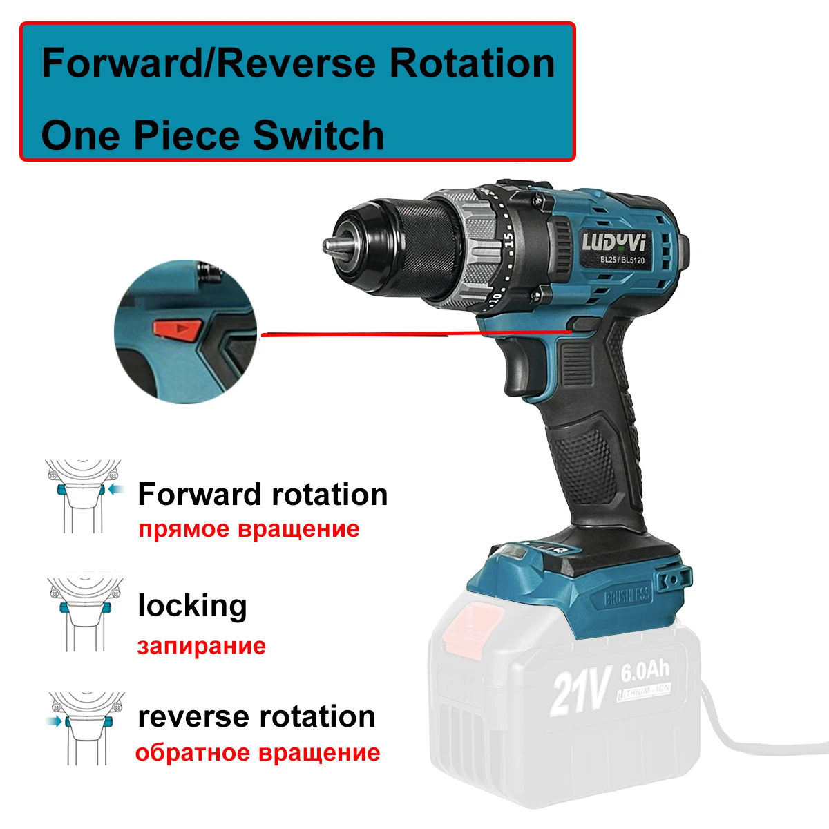 สว่านไร้สาย18V แบบไร้แปรงถ่านรองรับแบตเตอรี่ Makita 18V ไขควงไฟฟ้าทรงพลังขนาด13มม. 120N/ม. 25 + 3แรงบิด