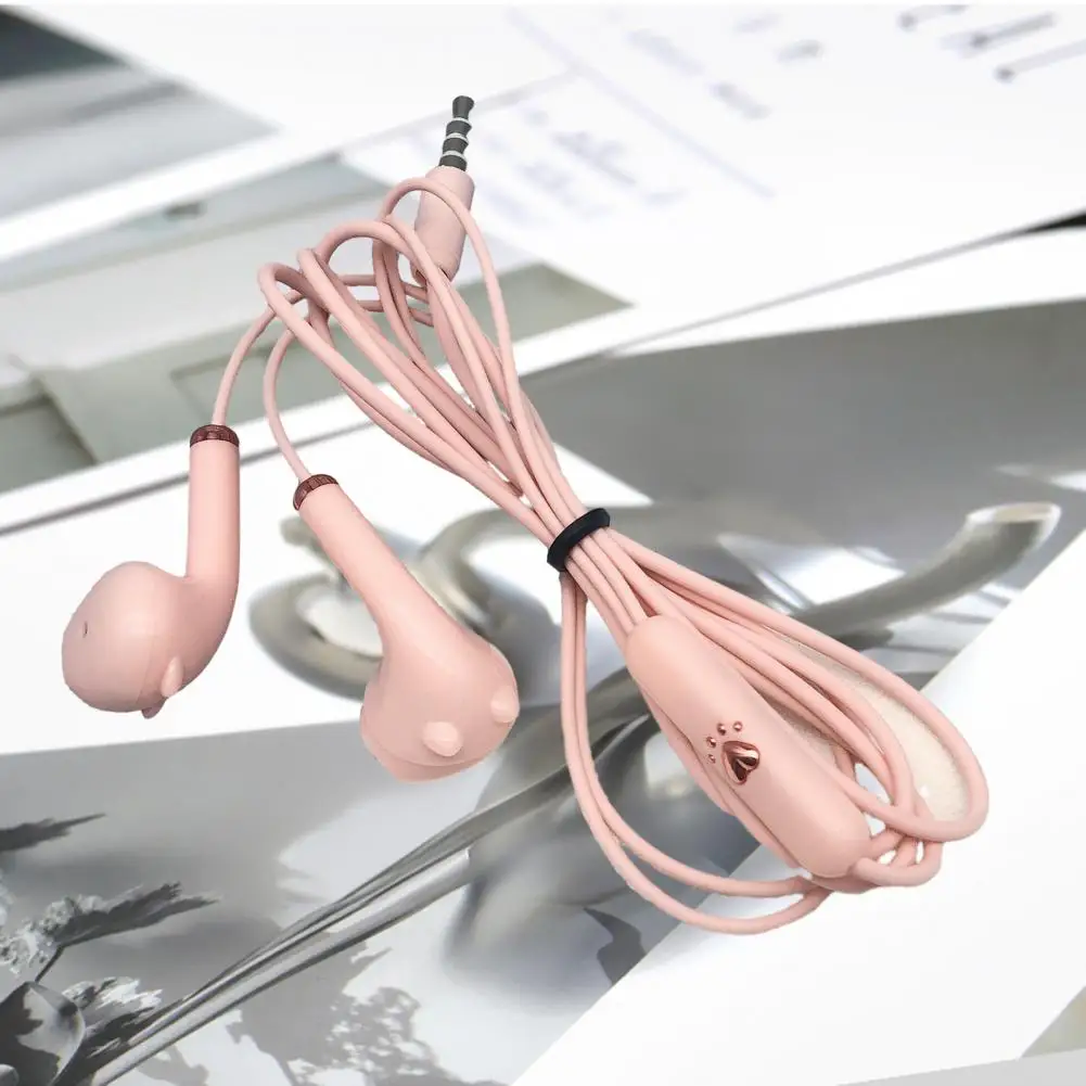 Sound In-ear Headphones Lovely Cat Earbuds Hifi Sound Noise Reduction Mic Gift for Kids School Girls/boys 3.5mm Wired Headphones