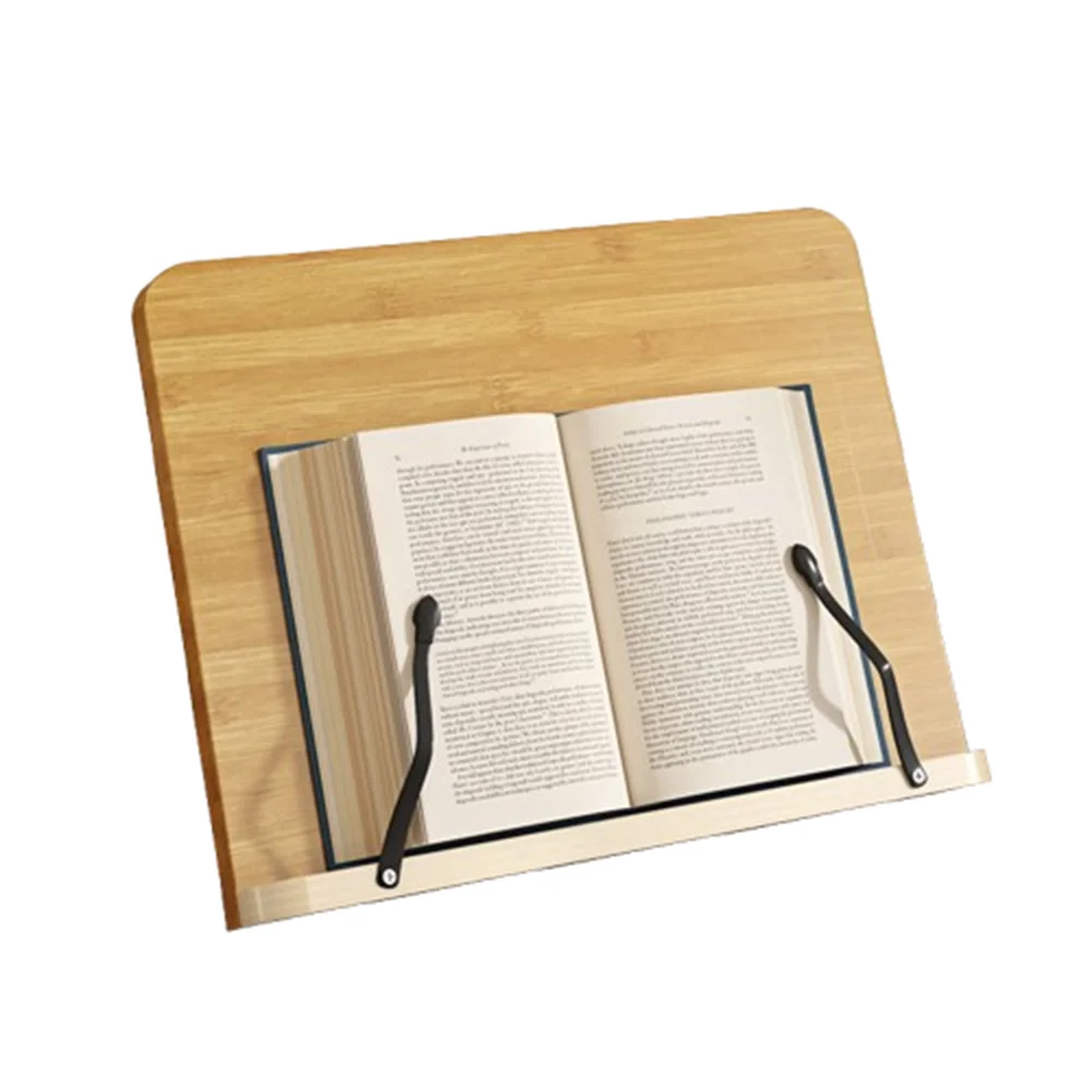 

8 Adjustable Tilt Angles Wooden Book Stand Multi-Functional Folding Reading Holder Comfortable Reading Non-slip Cookbook Bracket