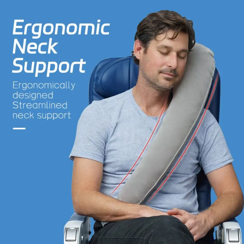 

PVC Travel Inflatable Pillow Foldable Ergonomic Side Sleeping Pillow Save Space Comfortable Sleeping Neck Pillow
