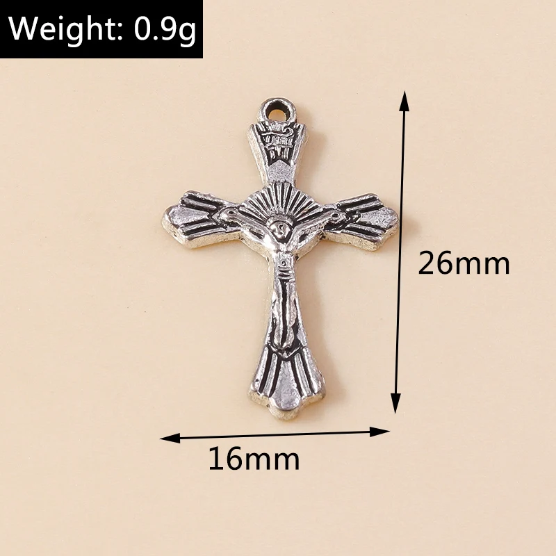 Leslie 10/20/30 Stück Steampunk Kreuz Charms für Ohrringe Halskette Schmuckherstellung Silber Farbe Gothic Kreuze Anhänger DIY Versorgung – Detail 17